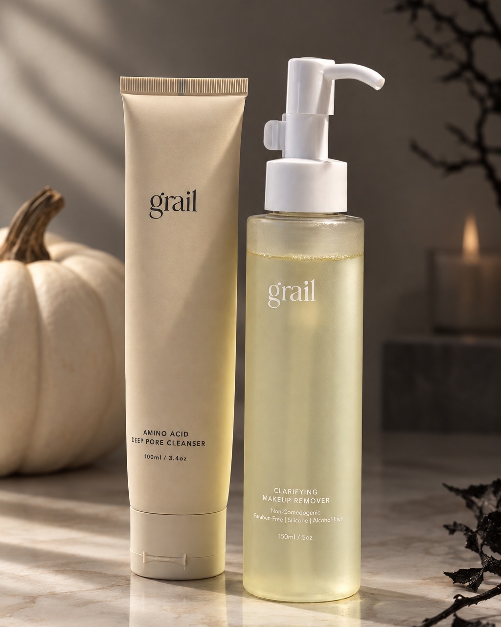 Halloween Special!
The Cleansing Duo removes the mess without removing the glow.
Limited time offer Cleansing Duo $66 (USP $74) until 31 Oct 2026.
Show now at grailskin.com