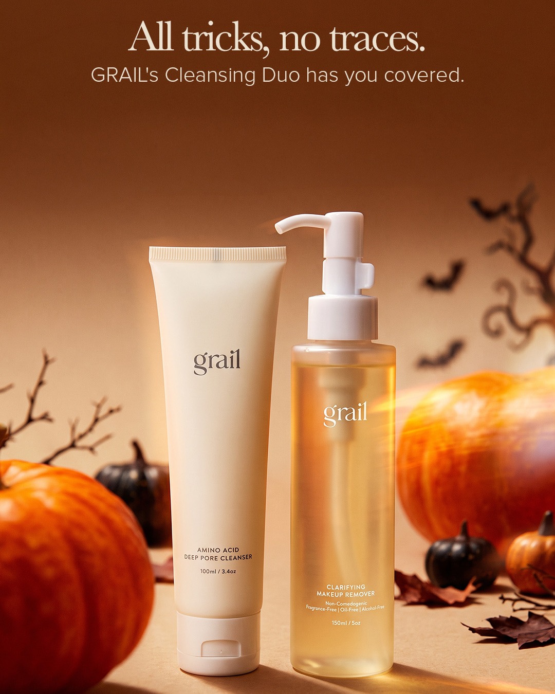 Removing make up made easy. 

Get your Grail Cleansing Duo at grailskin.com. Halloween Special at $66 (USP $74)